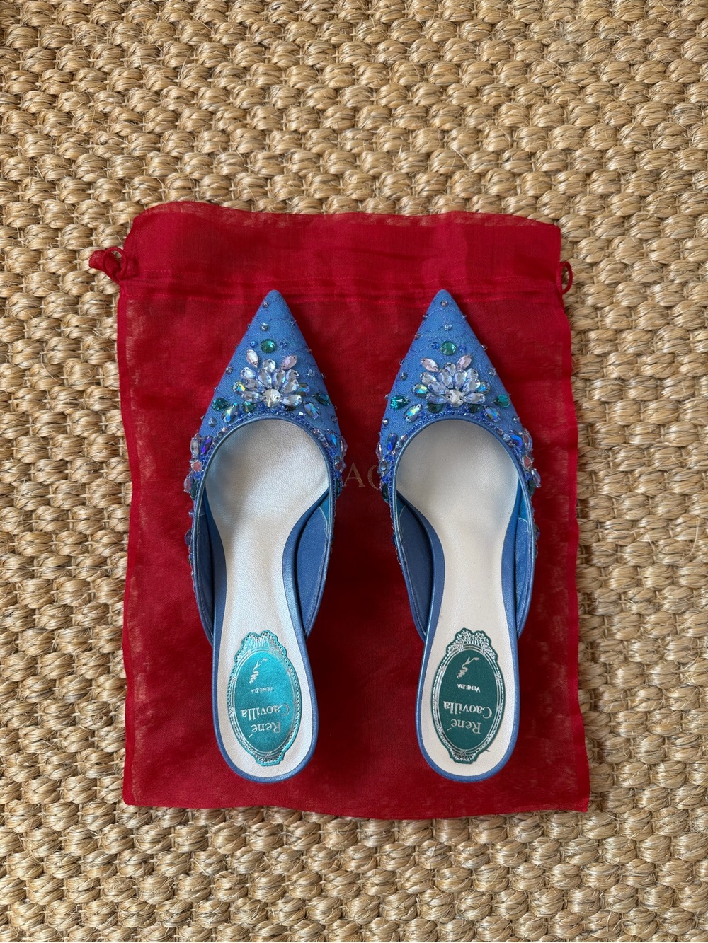 Rene Caovilla Bejeweled Lace Pumps Size 37